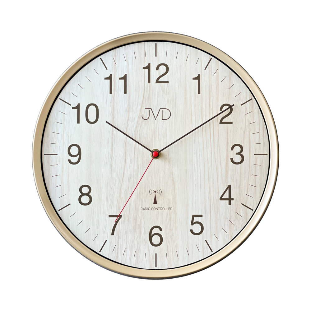 JVD Nástěnné rádiem řízene hodiny v imitaci dřeva JVD RH17.2
