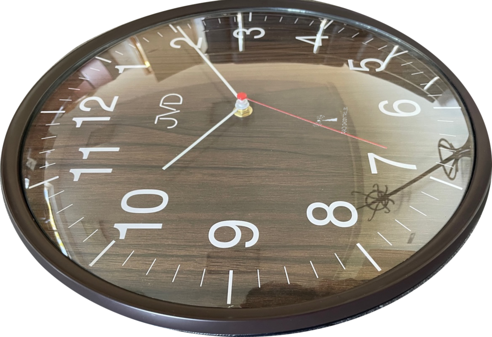 JVD Nástěnné rádiem řízene hodiny v imitaci dřeva JVD RH17.3