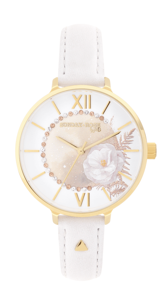 JVD Dámské elegantní náramkové hodinky SUNDAY ROSE Sunlight Leather SUN-E08