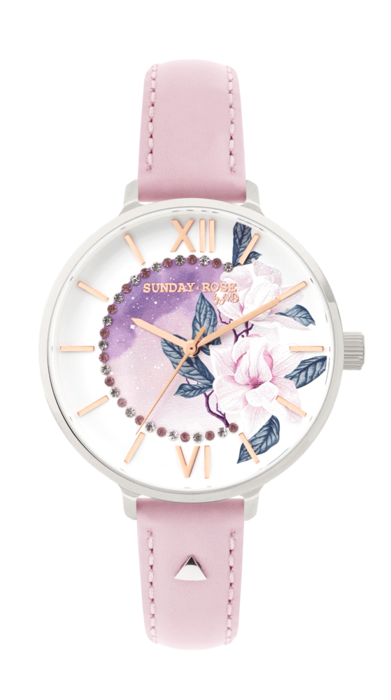 JVD Dámské elegantní náramkové hodinky SUNDAY ROSE Day Dream Leather SUN-E10