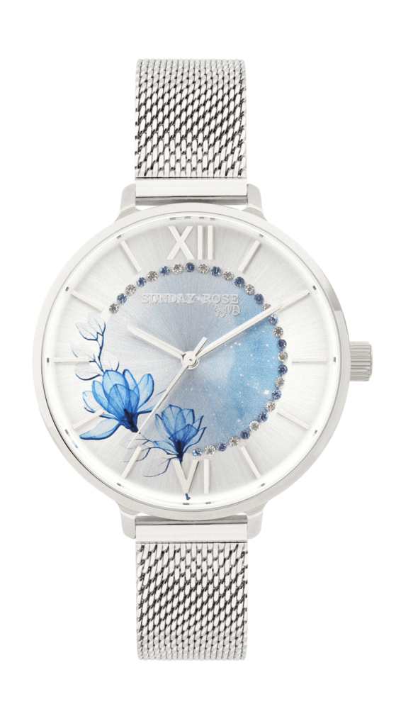 JVD Dámské elegantní náramkové hodinky SUNDAY ROSE Raindrops SUN-E11
