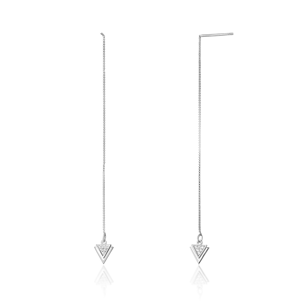 JVD Dámské stříbrné visací náušnice se zirkony SVLE1401XE9BI00