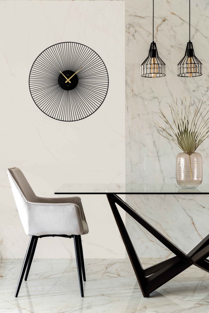 JVD Designové černo - zlaté obrovské nástěnné hodiny JVD HJ101