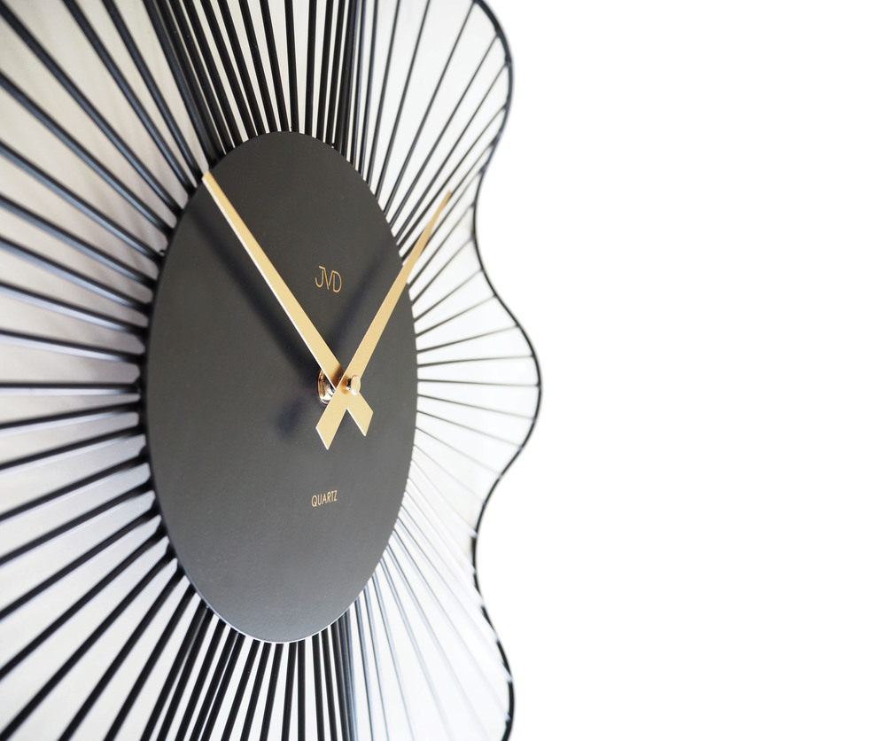 JVD Designové černo - zlaté obrovské nástěnné hodiny JVD HJ100