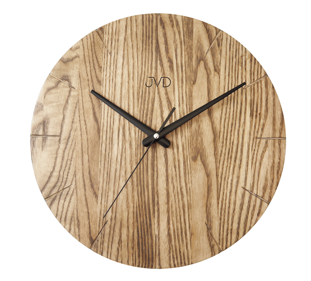 JVD Designové nástěnné kulaté dřevěné hodiny JVD NS22011/78