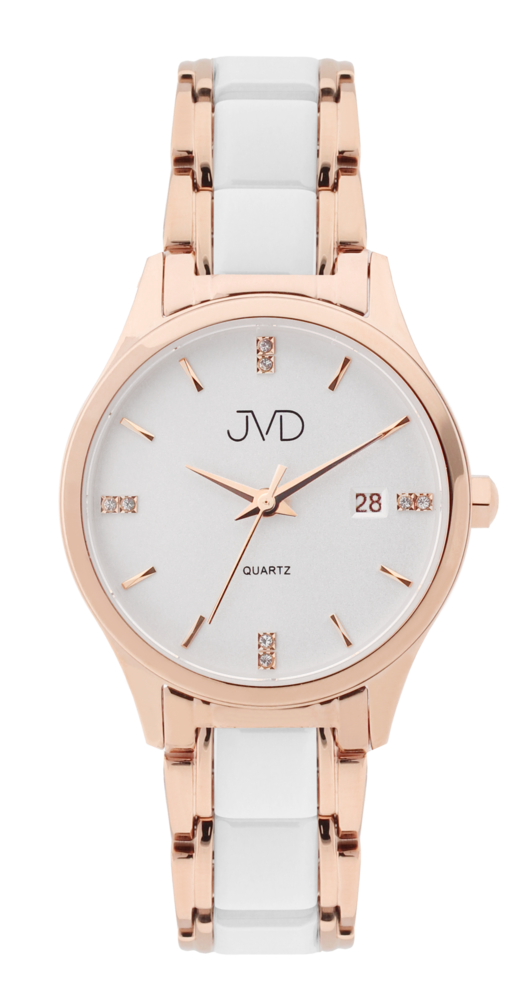 JVD Keramické dámské růžové náramkové hodinky JVD JG1029.3