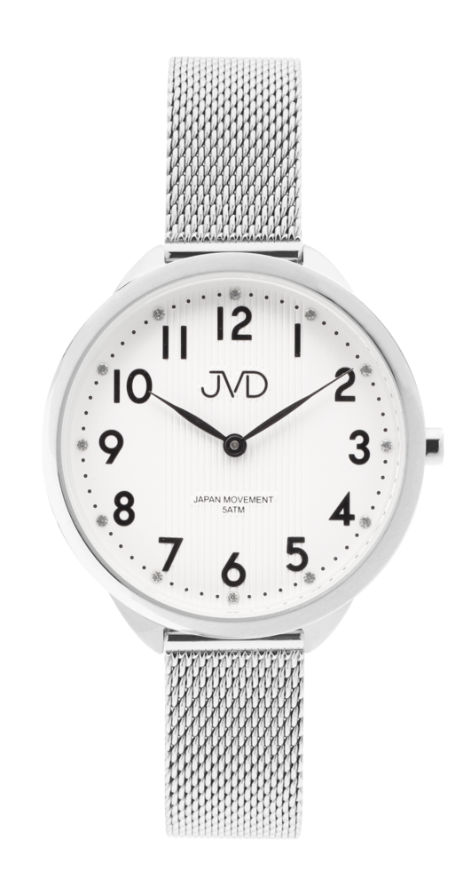 JVD Stříbrné náramkové hodinky se zirkony na číselníku JVD J4191.4