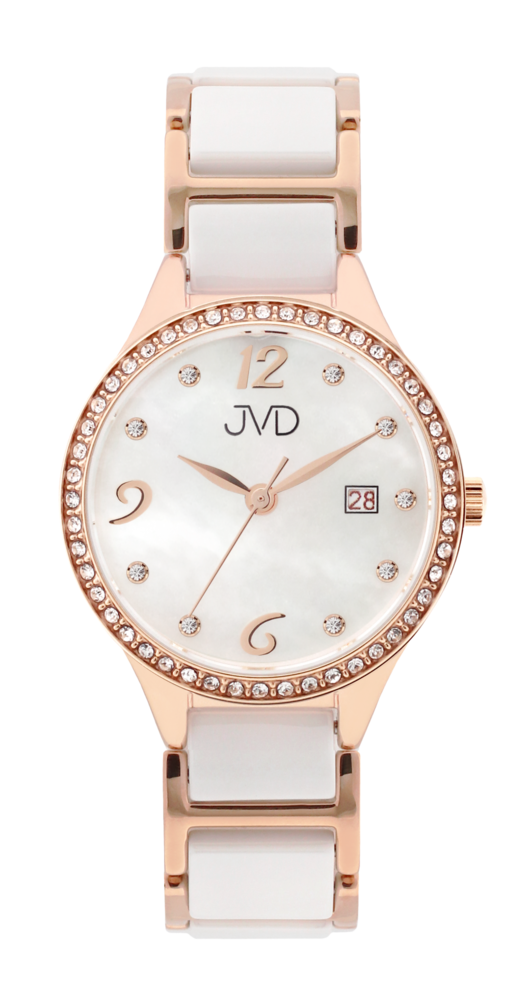 JVD Dámské náramkové keramické růžové hodinky JVD JG1031.3