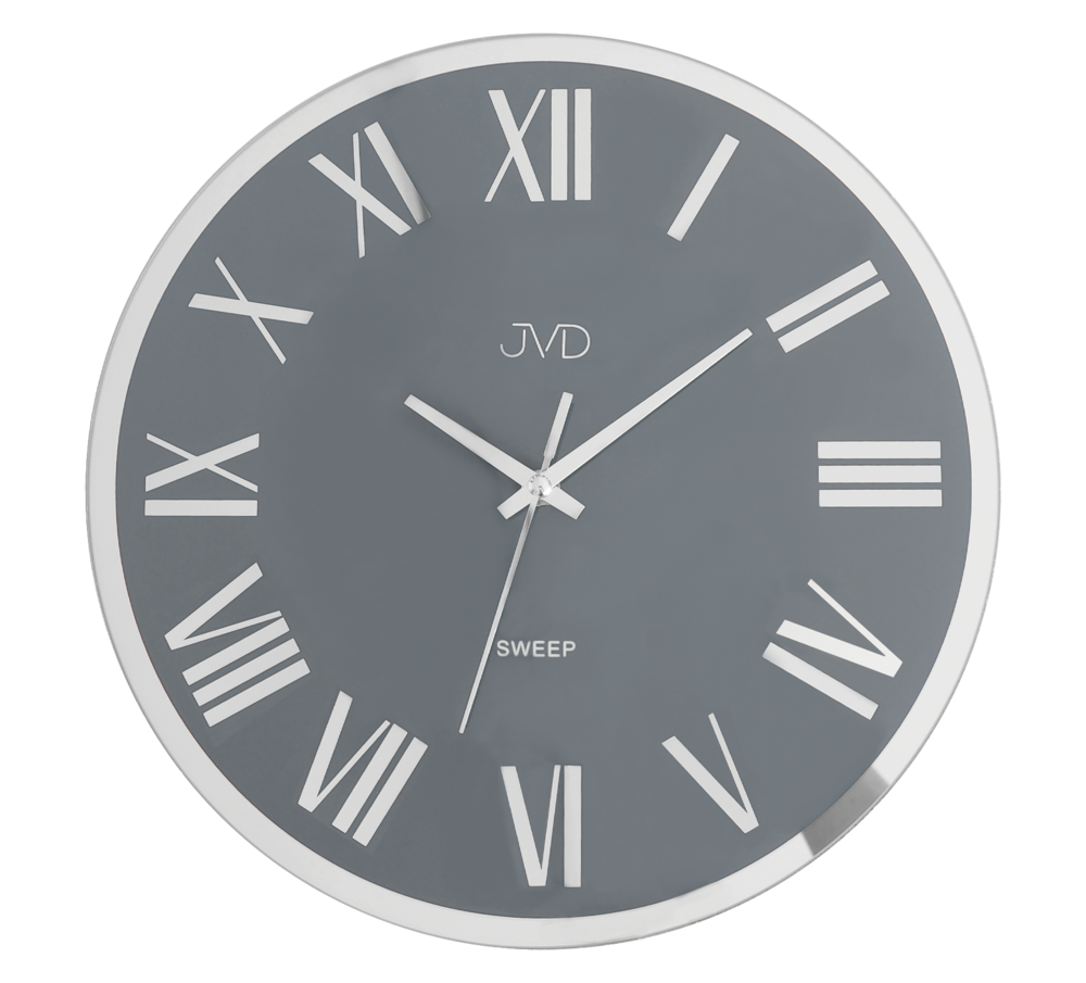 Luxusní skleněné nástěnné hodiny s římskými čísly JVD NS22006.4