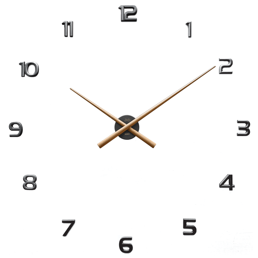 JVD Černo-zlaté nástěnné nalepovací hodiny JVD HT465.6