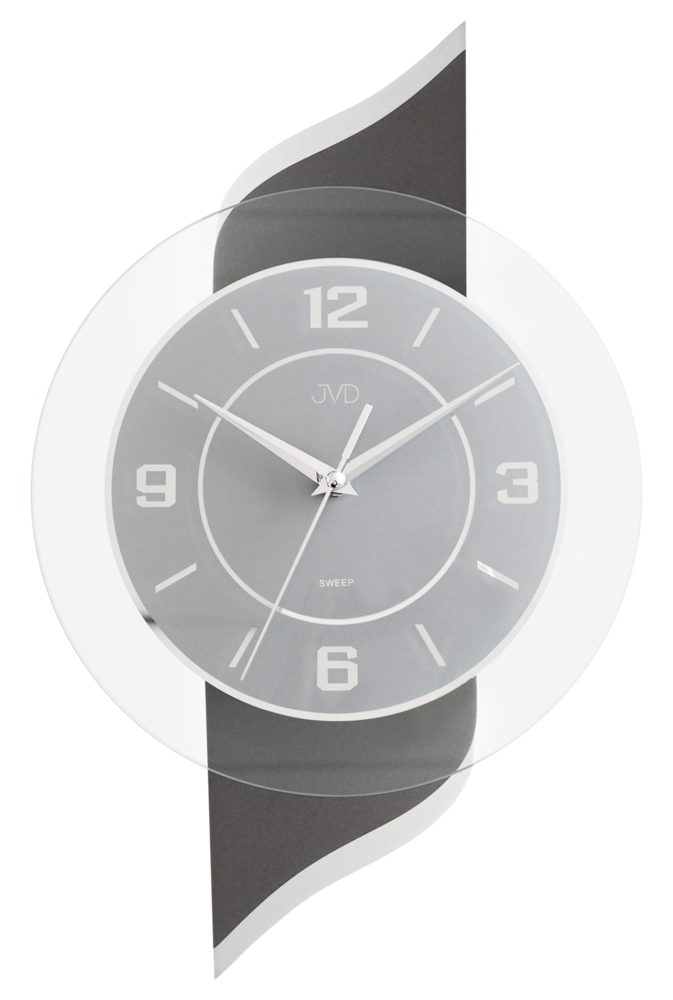 JVD Dřevěné skleněné netikající tiché hodiny JVD NS22004/98