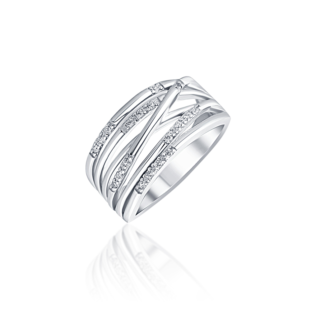 JVD Velký stříbrný prsten 925/1000 se zirkony SVLR0651XE9BI53