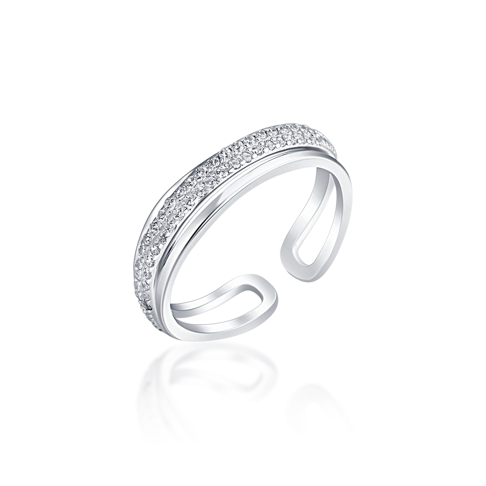 JVD Stříbrný designový prsten 925/1000 se zirkony SVLR0655XE9BI59