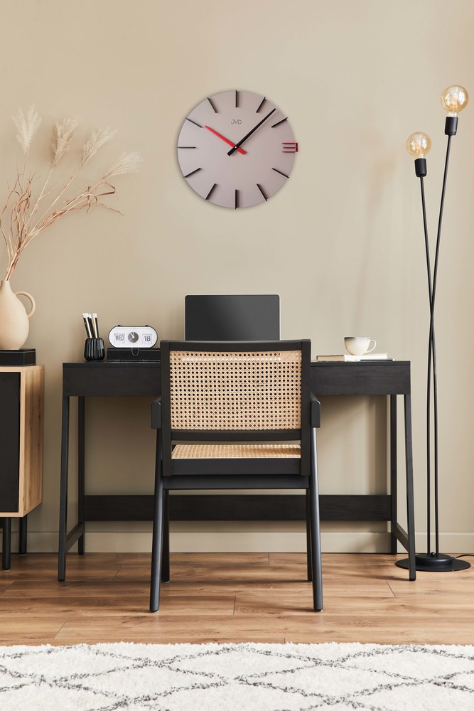 JVD Designové nástěnné béžové hodiny JVD HC44.3