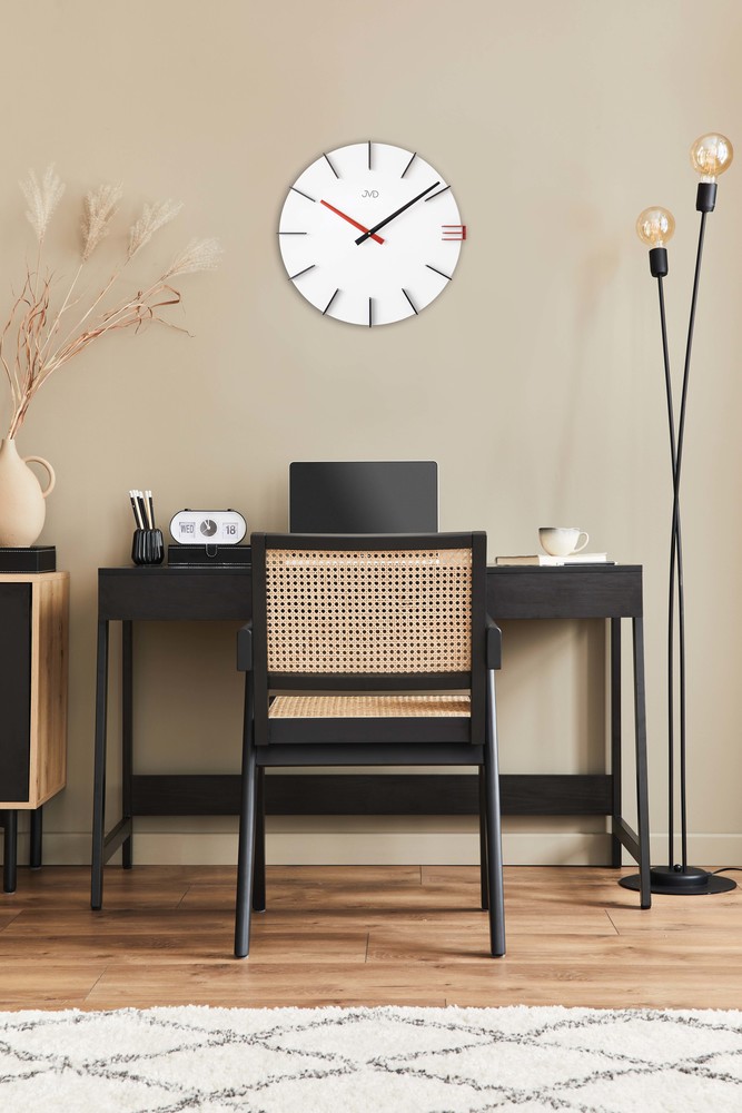 JVD Designové nástěnné bílé hodiny JVD HC44.1