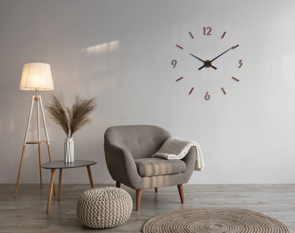 JVD Nástěnné nalepovací hodiny v imitaci dřeva JVD HT467.1