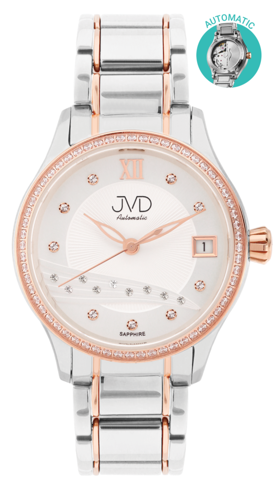 JVD Dámské rosegold vodotěsné náramkové hodinky automaty JVD JG1026.2