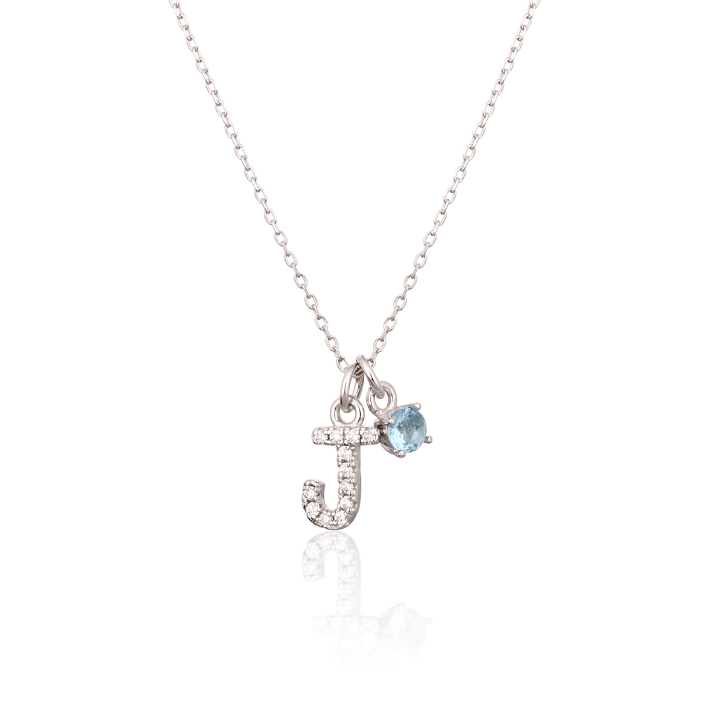 JVD Dámský stříbrný náhrdelník se zirkony písmenko J SVLN0324XH2BI0J