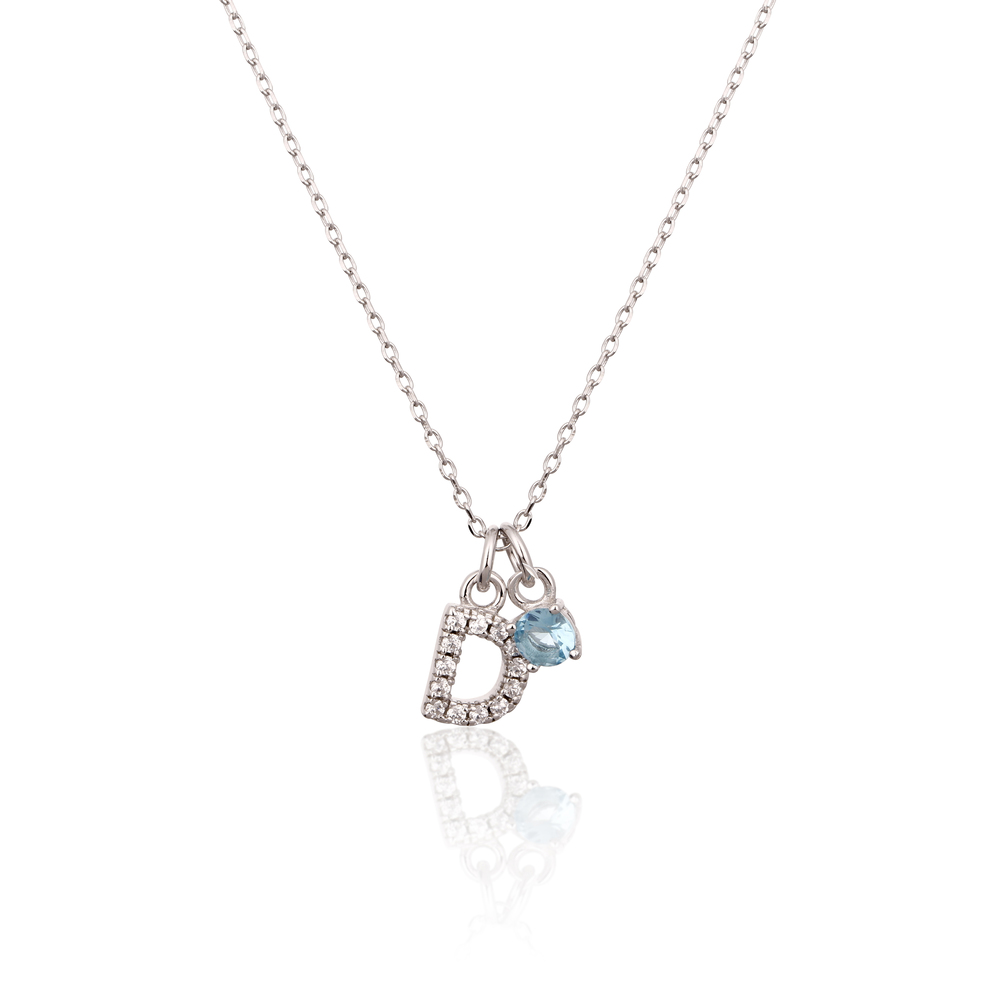 JVD Dámský stříbrný náhrdelník se zirkony písmenko D SVLN0324XH2BI0D