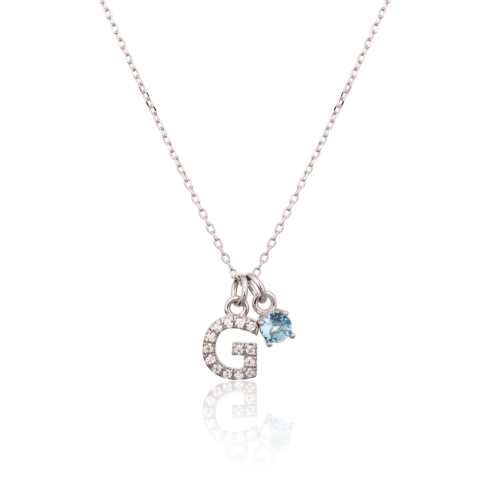 JVD Dámský stříbrný náhrdelník se zirkony písmenko G SVLN0324XH2BI0G