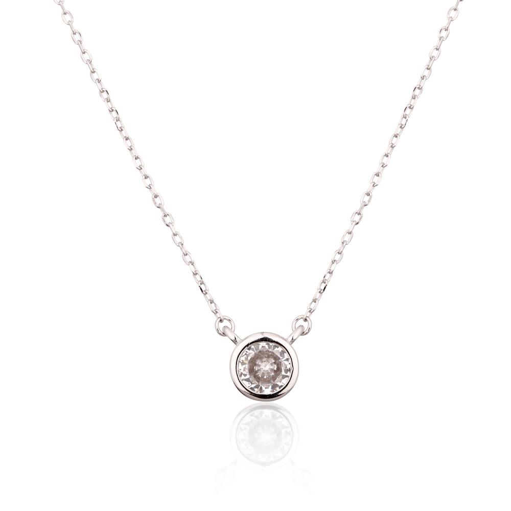 JVD Stříbrný náhrdelník s kolečkem se zirkony SVLN0323XH2BI45