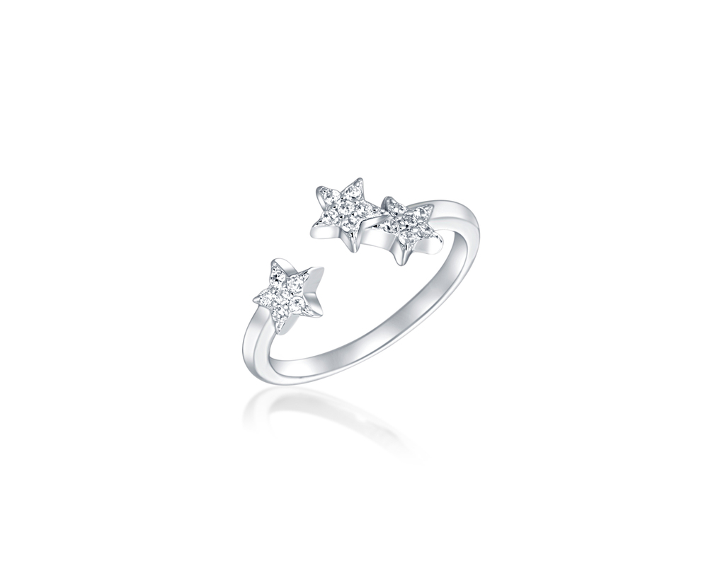 JVD Stříbrný prsten s hvězdičkami 925/1000 SVLR0681XH2BI56