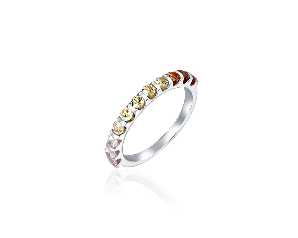 JVD Stříbrný prsten s barevnými zirkony 925/1000 SVLR0536SH2Z157