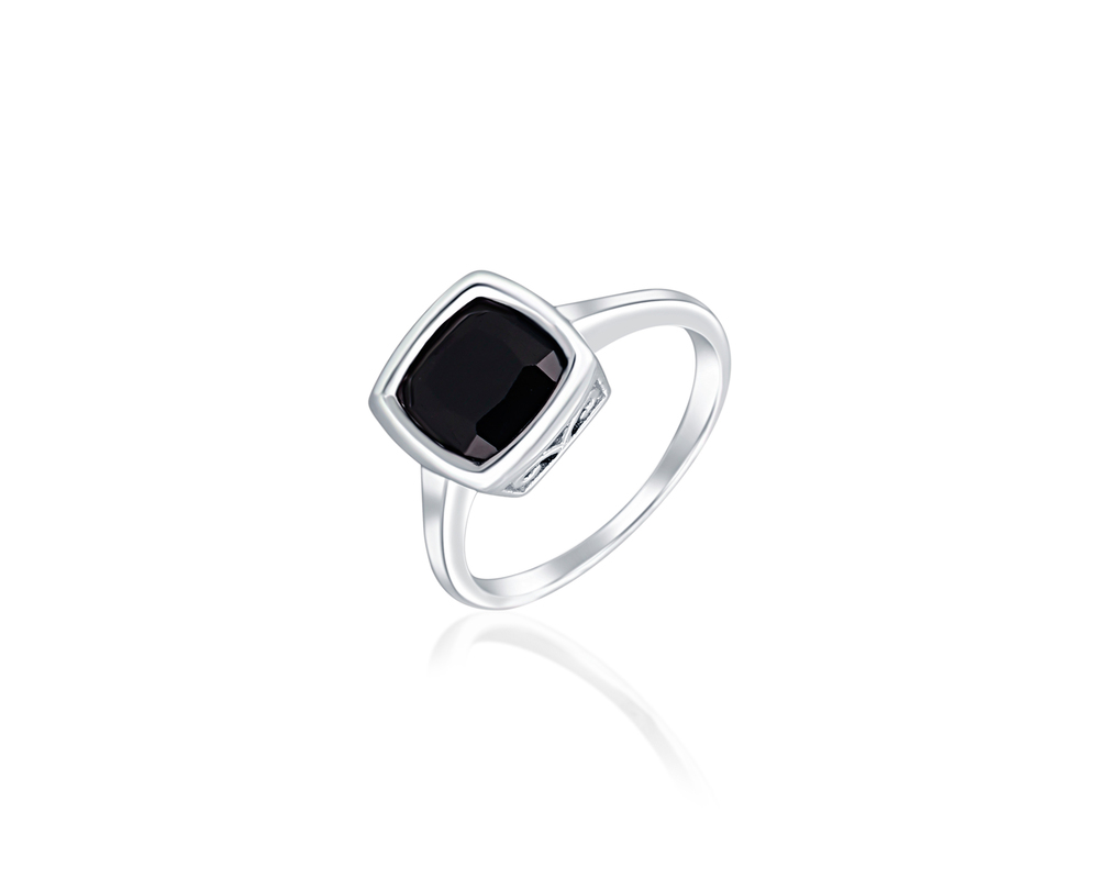 JVD Dámský stříbrný prsten s černým onyxem SVLR0535SH2BL53
