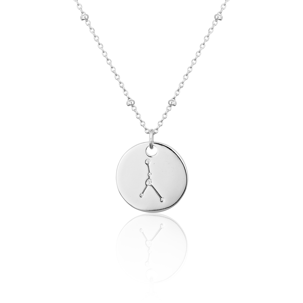 JVD Stříbrný náhrdelník - znamení v kolečku se zirkony RAK SVLN0327XH2BIRA