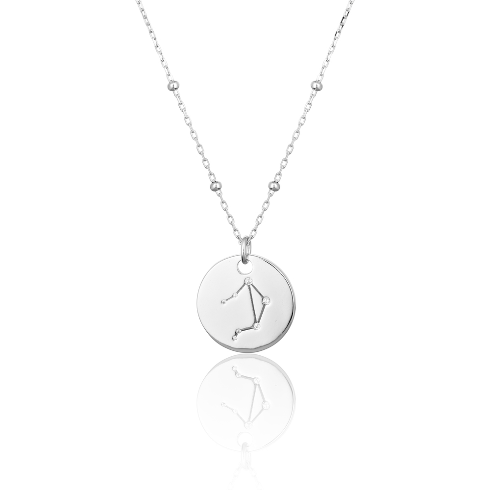 JVD Stříbrný náhrdelník - znamení v kolečku se zirkony VÁHY SVLN0327XH2BIVA