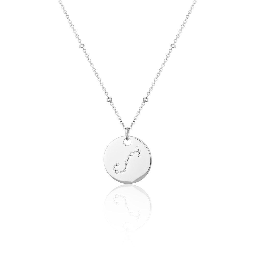 JVD Stříbrný náhrdelník - znamení v kolečku se zirkony ŠTÍR SVLN0327XH2BISI