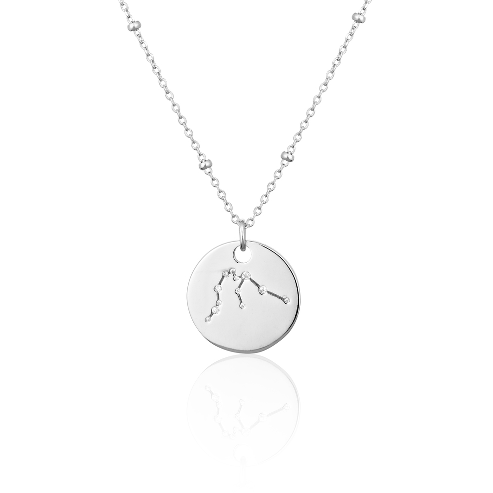 JVD Stříbrný náhrdelník - znamení v kolečku se zirkony VODNÁŘ SVLN0327XH2BIVO