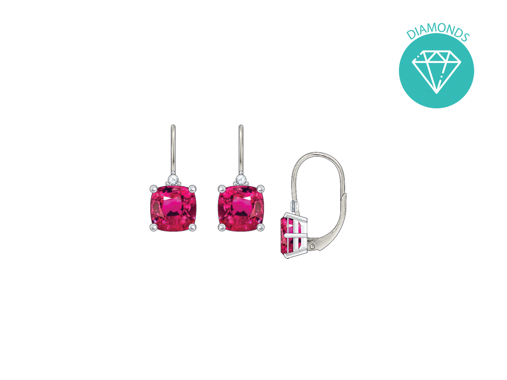 JVD Dámské stříbrné náušnice s červenými rubíny SVLE0503SH8R100