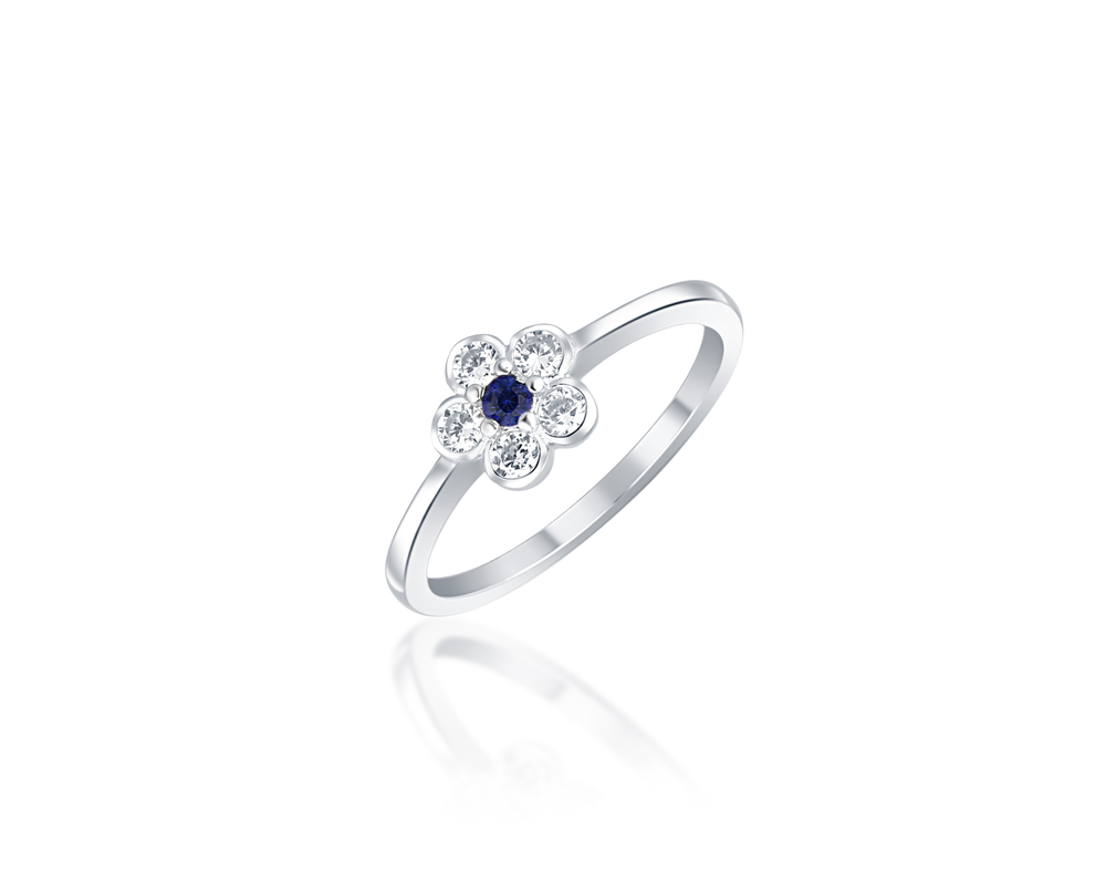 JVD Květinový stříbrný prsten se zirkony 925/1000 SVLR0702XH2M150