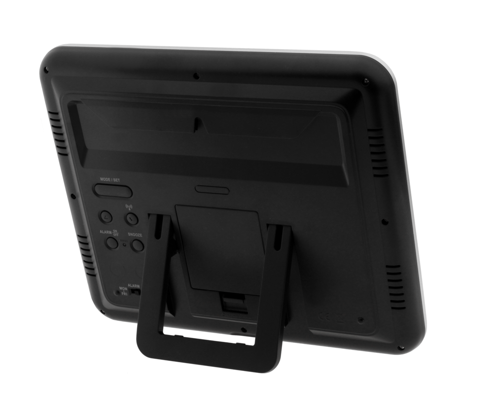 Rádiem řízené digitální hodiny  s budíkem JVD stříbrné DH9335.1