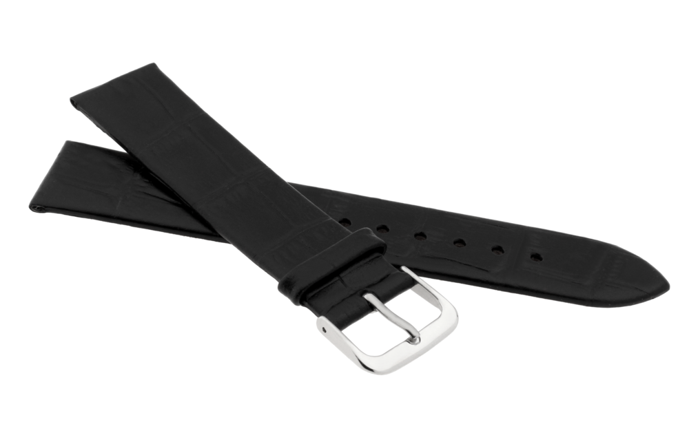 JVD Černý kožený řemínek na hodinky JVDR1129 18mm