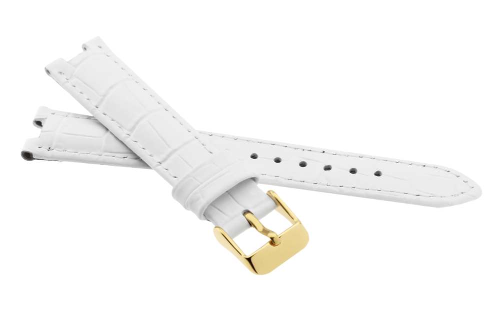 JVD Bílý kožený řemínek na hodinky JVDRJ4064 16mm