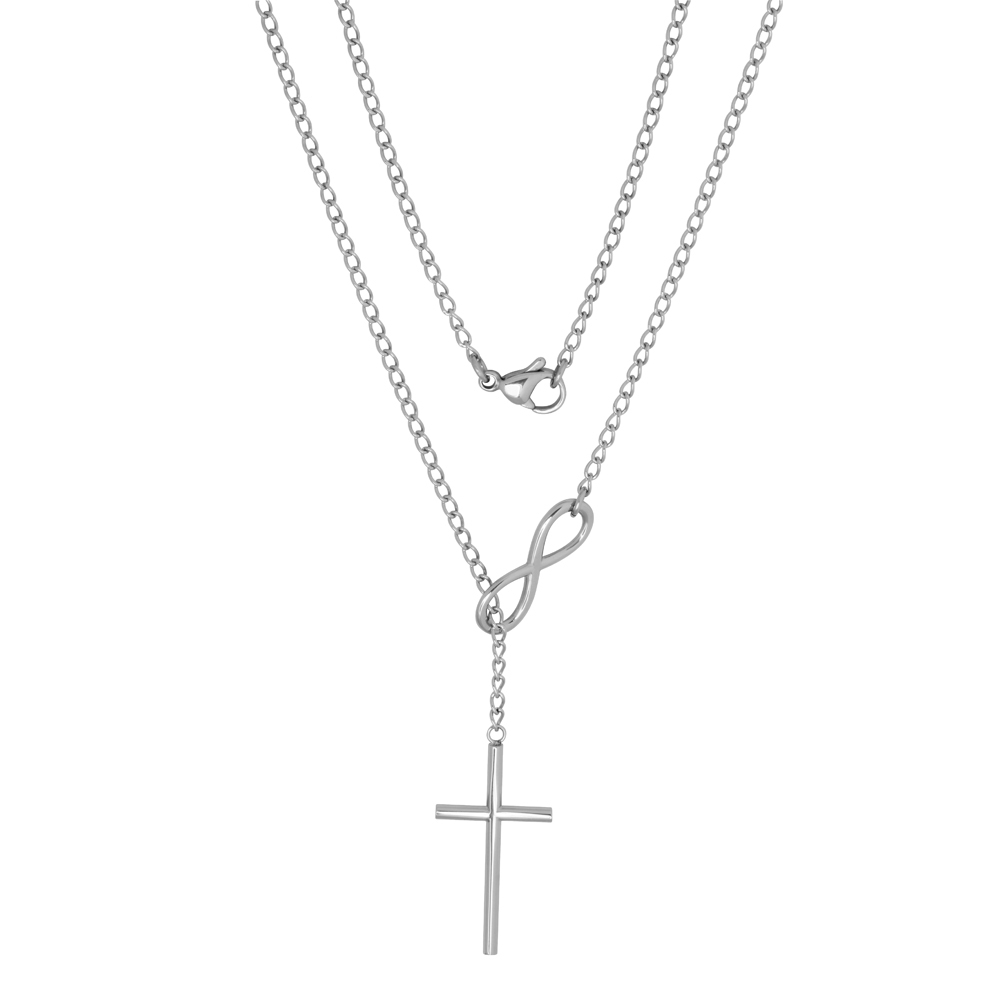 JVD Ocelový náhrdelník s křížkem SSSN0007XI90055