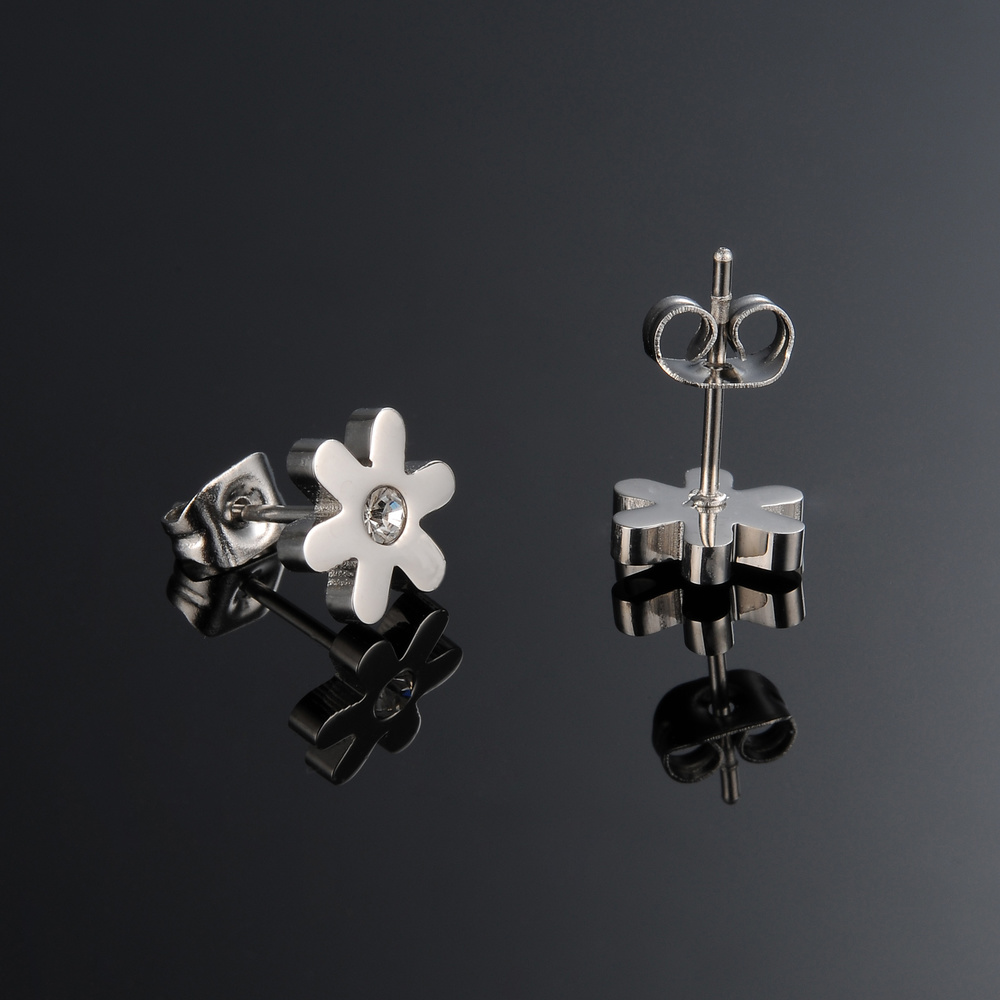 JVD Dámské peckové ocelové náušnice se zirkonem SSSE0040XF90000