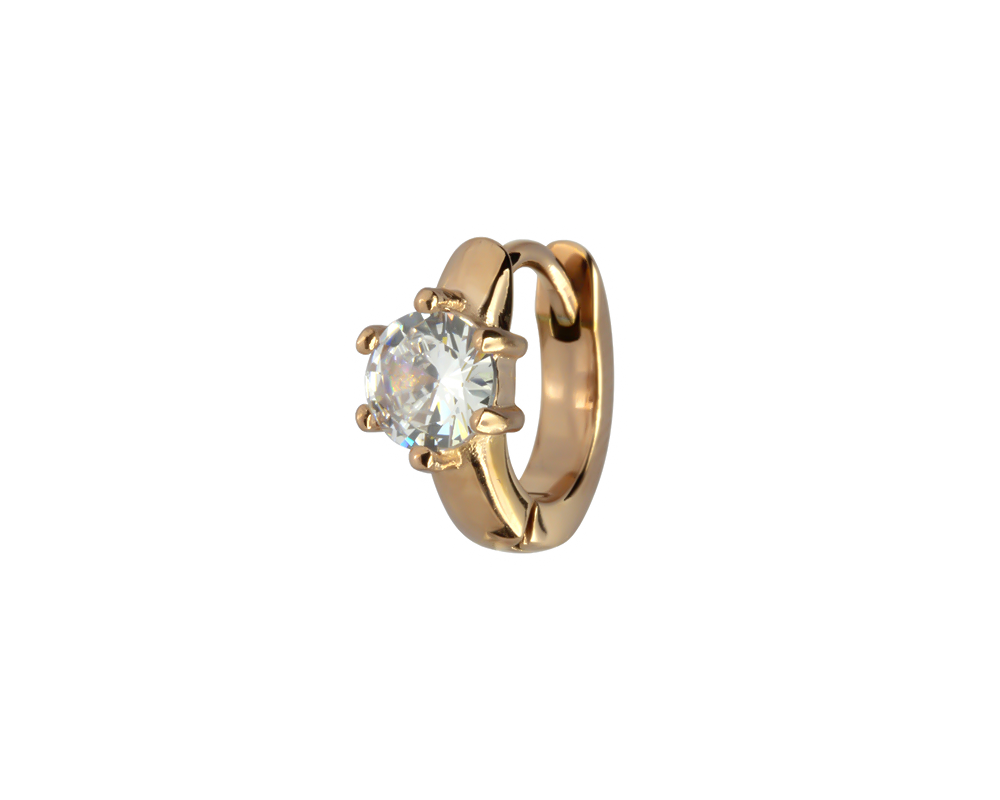 JVD Dámská ocelová rose gold záušnice se zirkonem SSSE0009XI9RO00