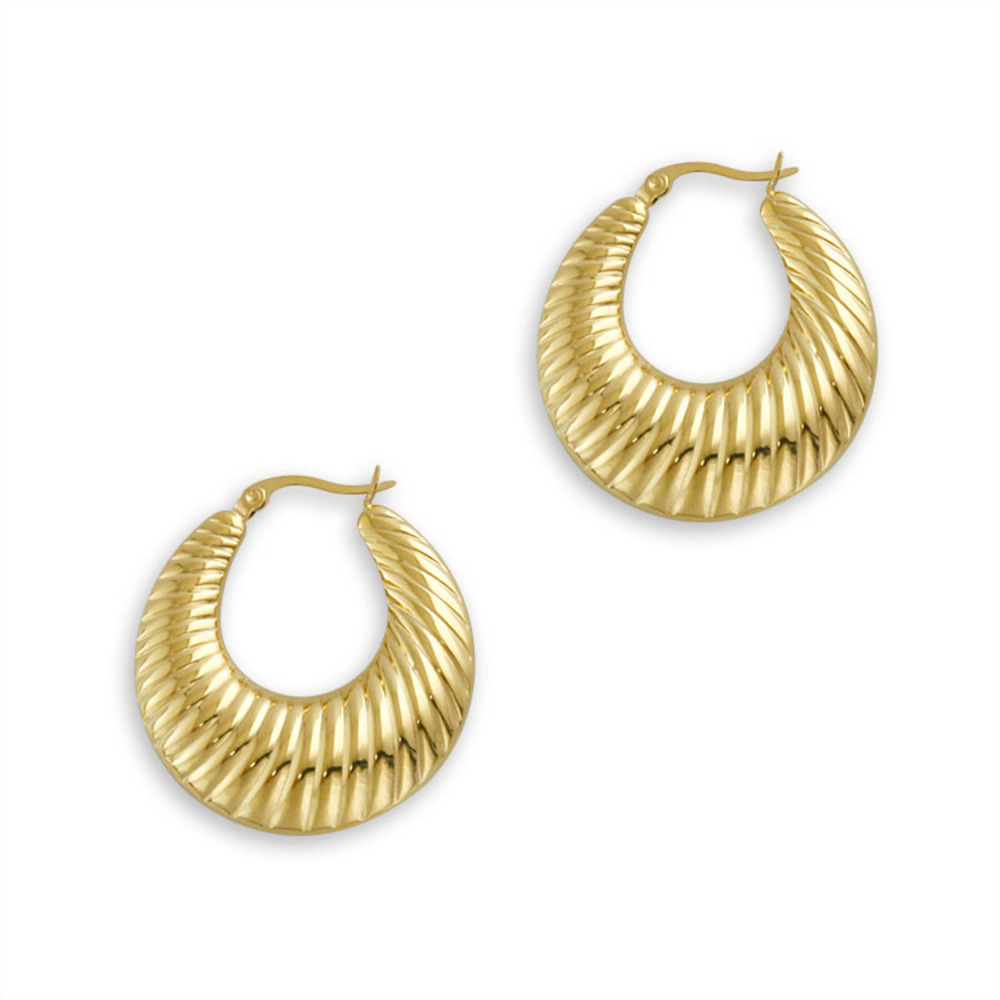 JVD Dámské ocelové pozlacené náušnice kruhy SSSE0095XJ2GO00