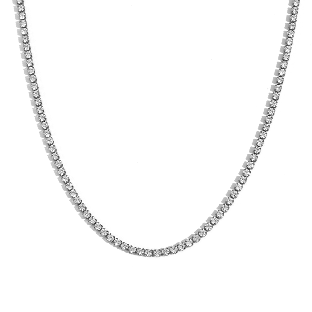 JVD Ocelový náhrdelník se zirkony SSSN0030SJ30045