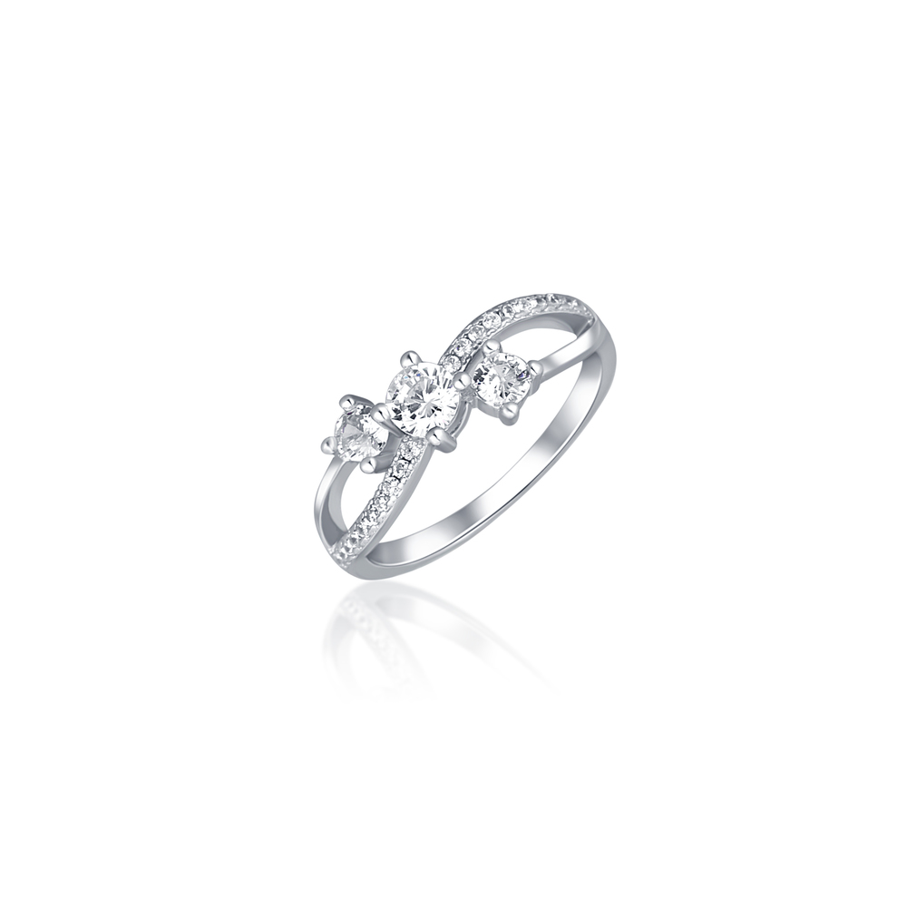 JVD Dámský stříbrný zásnubní prsten se zirkony SVLR0753XI2BI56