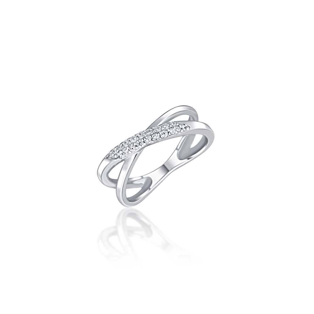 JVD Dámský stříbrný prsten posetý zirkony SVLR0751XI2BI58