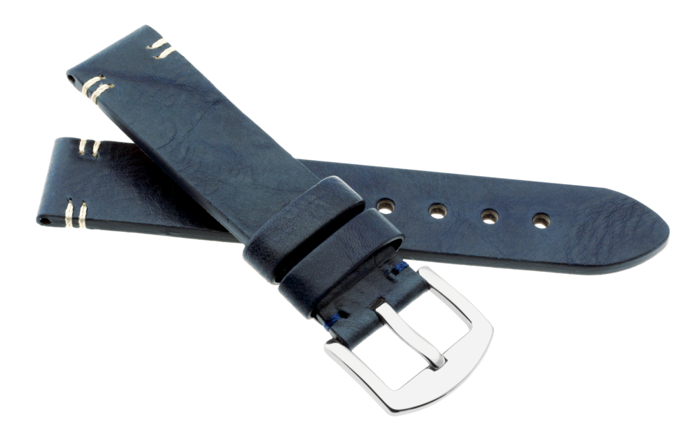 JVD Kožený unisex modrý řemínek na hodinky R41806/20