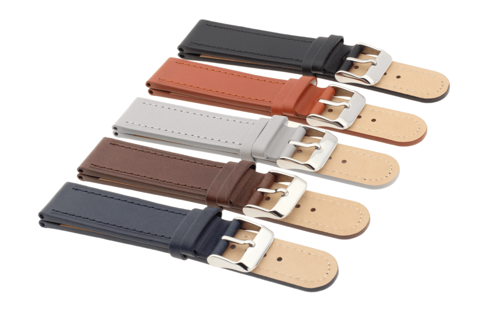 JVD Kožený unisex černý řemínek na hodinky R41601/16