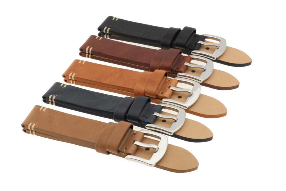  JVD Kožený unisex černý řemínek na hodinky R41801/20