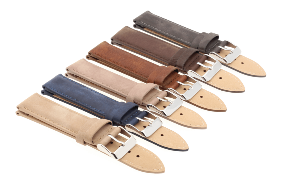 JVD Kožený unisex modrý řemínek na hodinky R41909/18