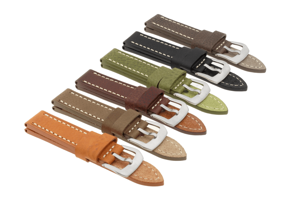  JVD Kožený unisex zelený řemínek na hodinky R41218/22