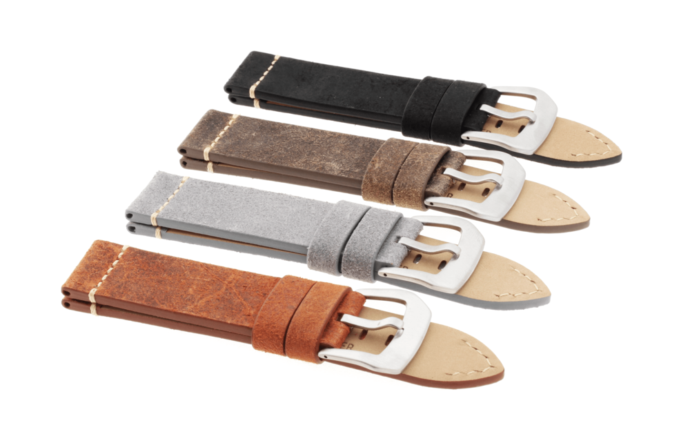 JVD Kožený unisex šedý řemínek na hodinky R41014/22